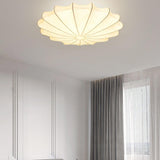 Beige Silk Flower Semi-Flush Mount Light Living Room Image - 3