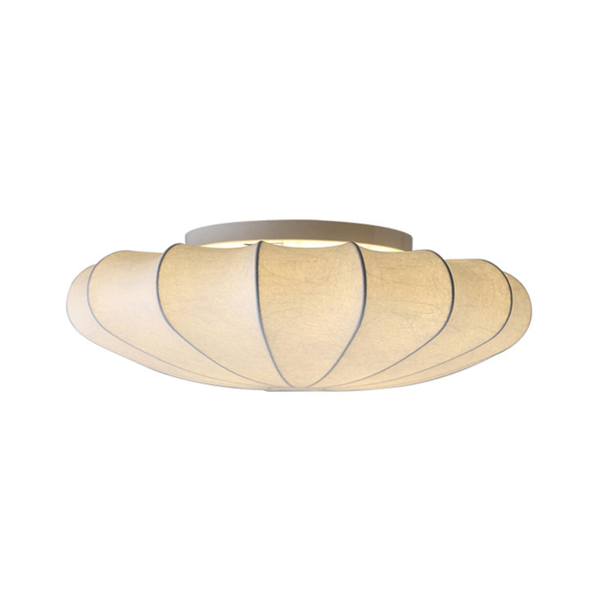 Beige Silk Flower Semi-Flush Mount Light Living Room Image - 5