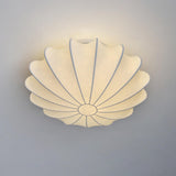 Beige Silk Flower Semi-Flush Mount Light Living Room Image - 6