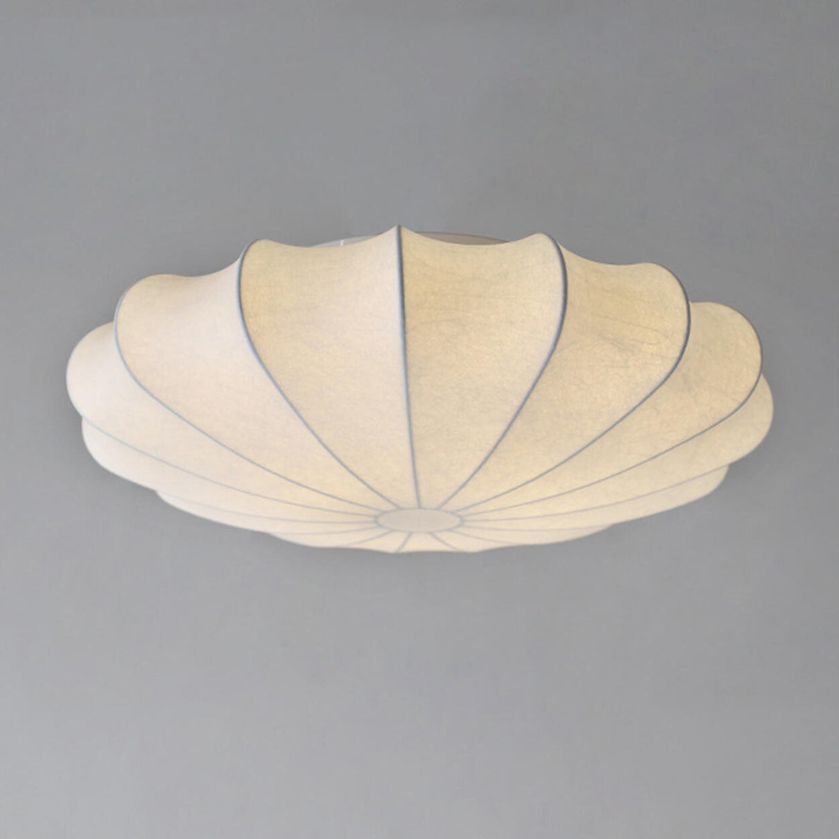 Beige Silk Flower Semi-Flush Mount Light Living Room Image - 7