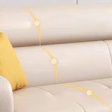 Beige Stain Resistant Anti Cat Scratch Leather Sleeper Image - 12