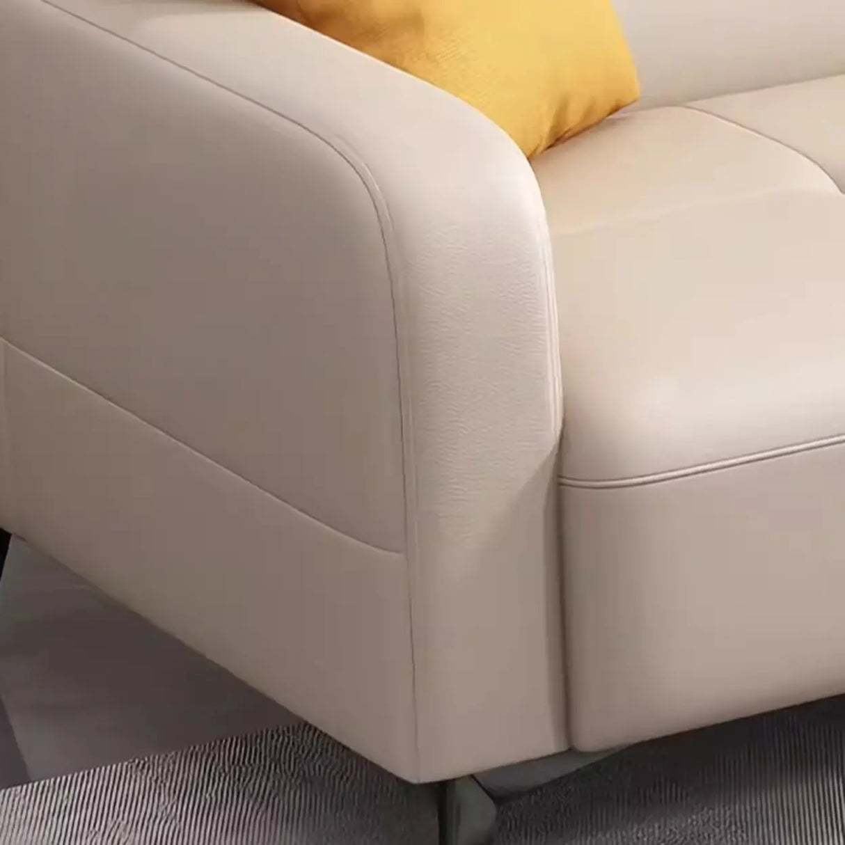 Beige Stain Resistant Anti Cat Scratch Leather Sleeper Image - 13