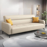 Beige Stain Resistant Anti Cat Scratch Leather Sleeper Image - 2