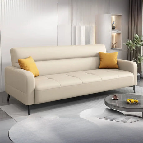 Beige Stain Resistant Anti Cat Scratch Leather Sleeper Image - 2