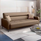 Beige Stain Resistant Anti Cat Scratch Leather Sleeper Image - 5