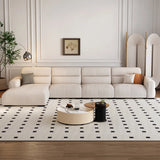 Beige Stain Resistant Fabric Tight Back Sofa Chaise Image - 5