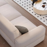 Beige Stain Resistant Fabric Tight Back Sofa Chaise Image - 7