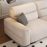 Beige Stain Resistant Fabric Tight Back Sofa Chaise Image - 8
