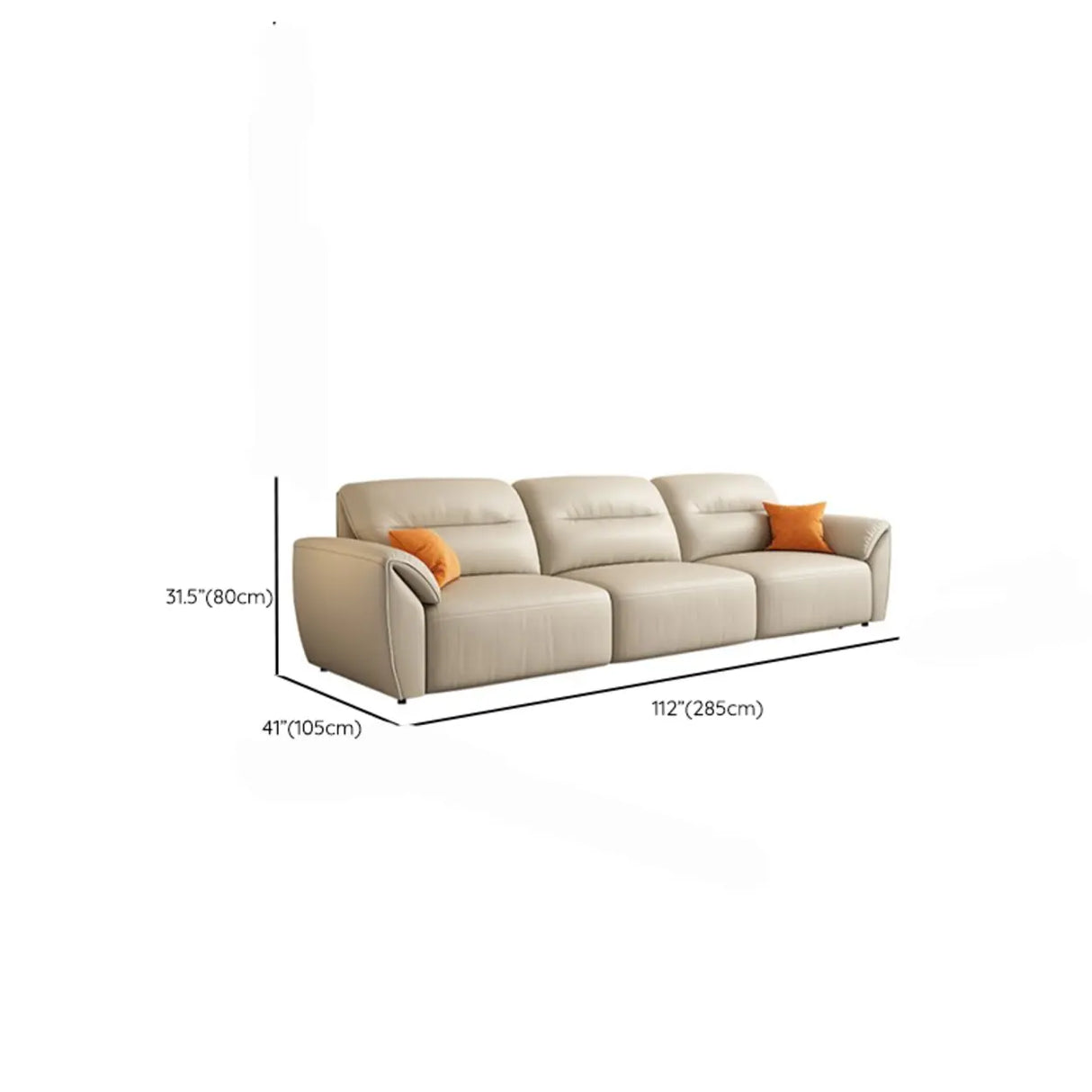 Beige Tear Resistant Genuine Leather Extra Long Sleeper Image - 8