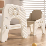 Beige Toddler Learning Desk Chair Set with Storage Image - 7