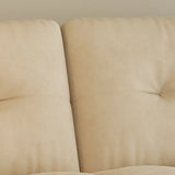 Beige Velvet Round Arm Left Sofa Chaise with Storage Image - 8
