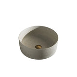Beige Vitreous China Circular Vessel Sinks with Faucet Image - 2