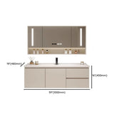 Beige Wall Mounted Sink Storage Bathroom Vanity with Drawers #size