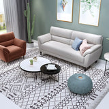 Beige Water Resistant Faux Leather Biscuit Back Sofa Image - 5