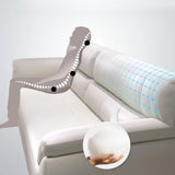 Beige Water Resistant Faux Leather Biscuit Back Sofa Image - 6