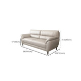 Beige Water Resistant Faux Leather Biscuit Back Sofa #size
