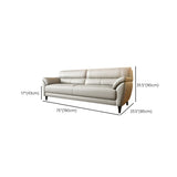 Beige Water Resistant Faux Leather Biscuit Back Sofa Image - 9
