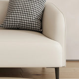 Beige Water Resistant Leather Loveseat with Pillow Image - 11