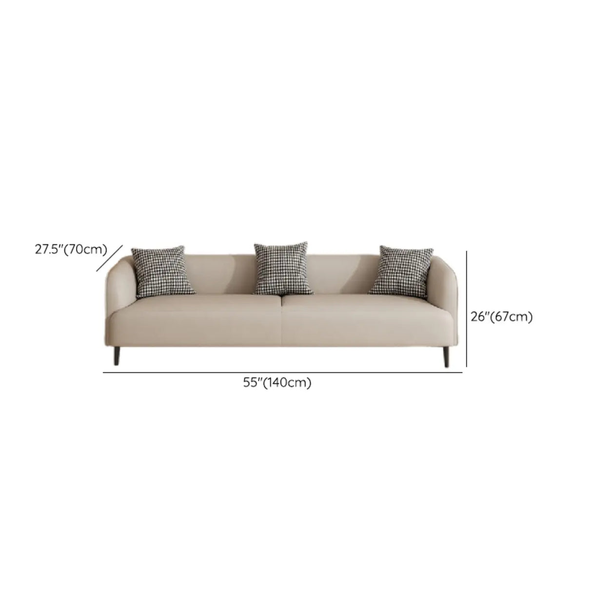 Beige Water Resistant Leather Loveseat with Pillow Image - 15