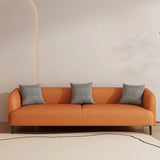 Beige Water Resistant Leather Loveseat with Pillow Image - 3