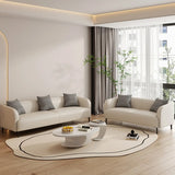 Beige Water Resistant Leather Loveseat with Pillow Image - 4