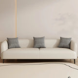 Beige Water Resistant Leather Loveseat with Pillow Image - 6