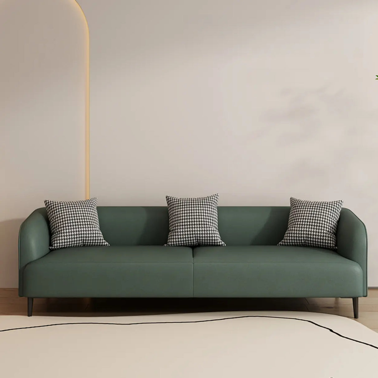 Beige Water Resistant Leather Loveseat with Pillow Image - 7