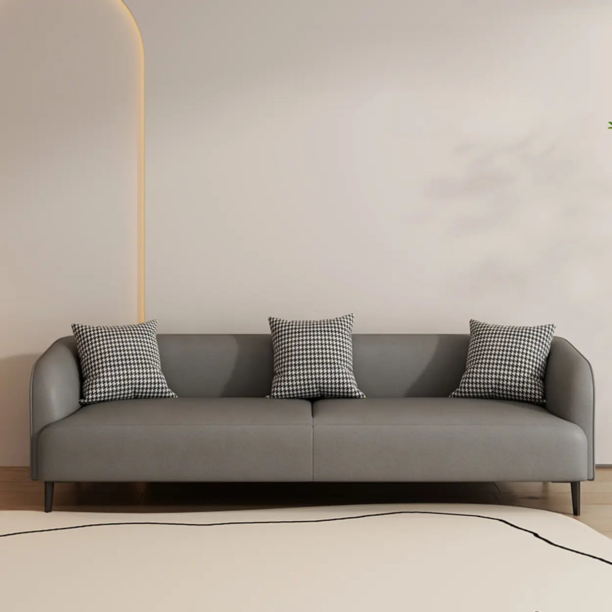 Beige Water Resistant Leather Loveseat with Pillow Image - 9