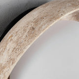 Beige Waterproof Modern Round Stone Outdoor Wall Lamp Image - 9