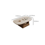 Beige Wood Rectangular Nesting Coffee Table with Drawer #size