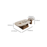Beige Wood Rectangular Nesting Coffee Table with Drawer Image - 18