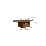 Beige Wood Rectangular Nesting Coffee Table with Drawer Image - 19