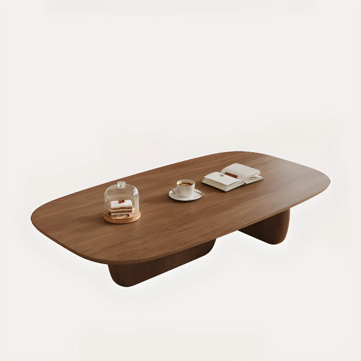Beige Wood Rectangular Nesting Coffee Table with Drawer Image - 9