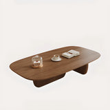 Beige Wood Rectangular Nesting Coffee Table with Drawer Image - 9
