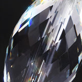Bell-Shaped Fabric Shade Clear Crystal Base Table Lamp Image - 6