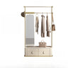 Bench Storage Metal Drawers Hooks Coat Rack with Mirror Image - 8