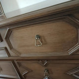 Birch Wood Dark Finish Storage Floor Shelf Console Table Image - 3