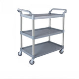 Black Accessory Utility Cart with 3-tier Shelves Image - 2