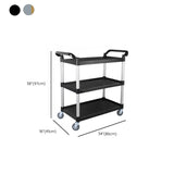 Black Accessory Utility Cart with 3-tier Shelves #size