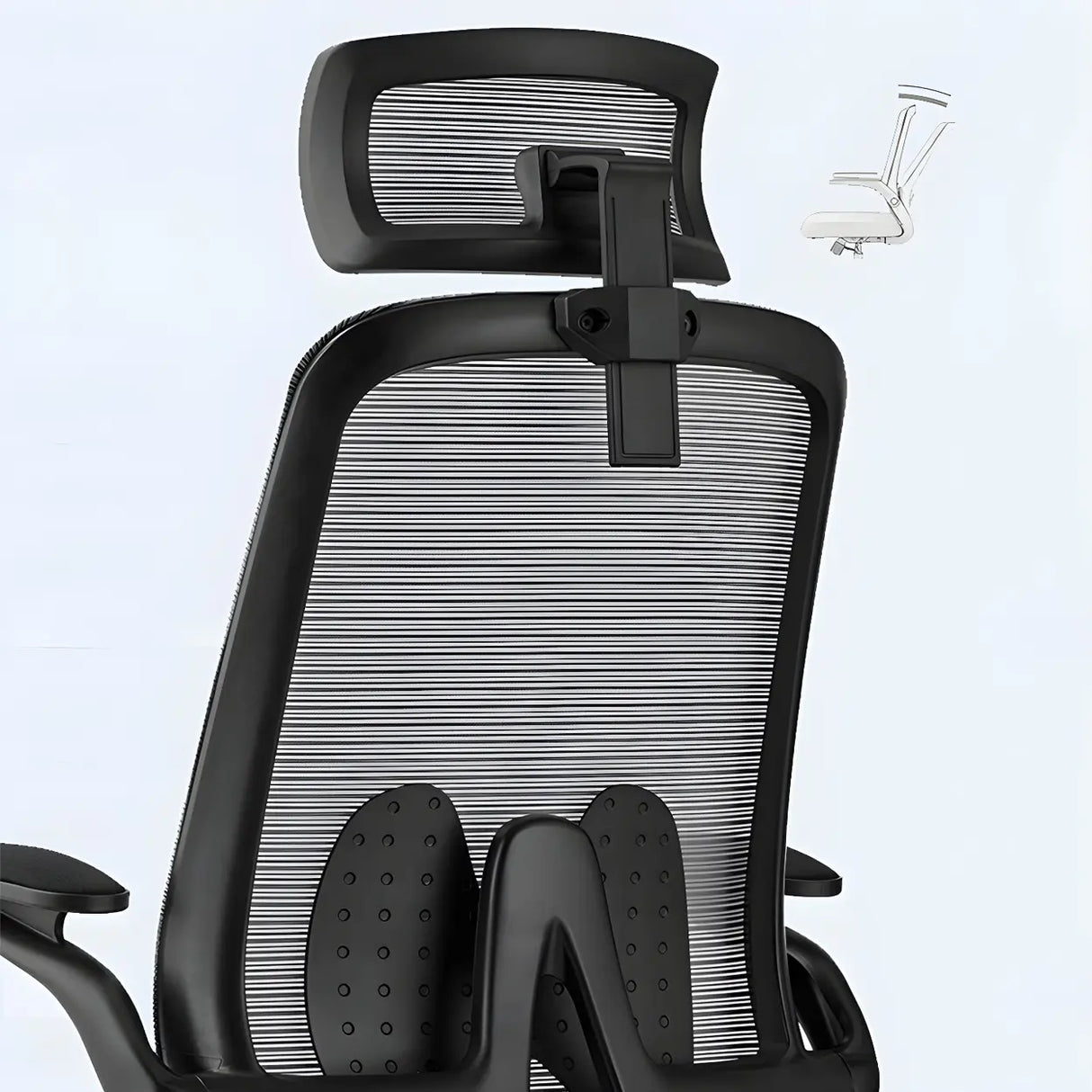 Black Adjustable Arms Ergonomic Mesh Office Chairs Image - 12