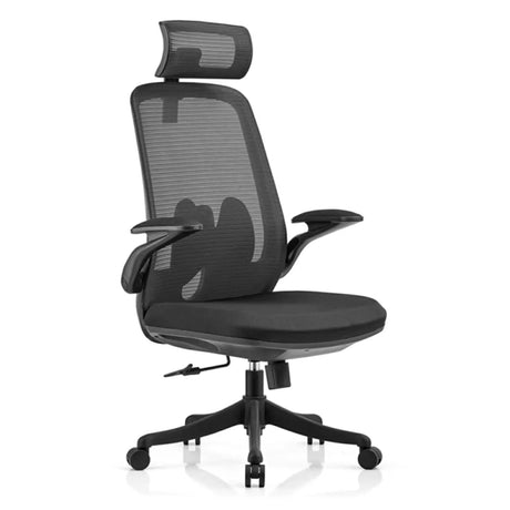 Black Adjustable Arms Ergonomic Mesh Office Chairs Image - 2