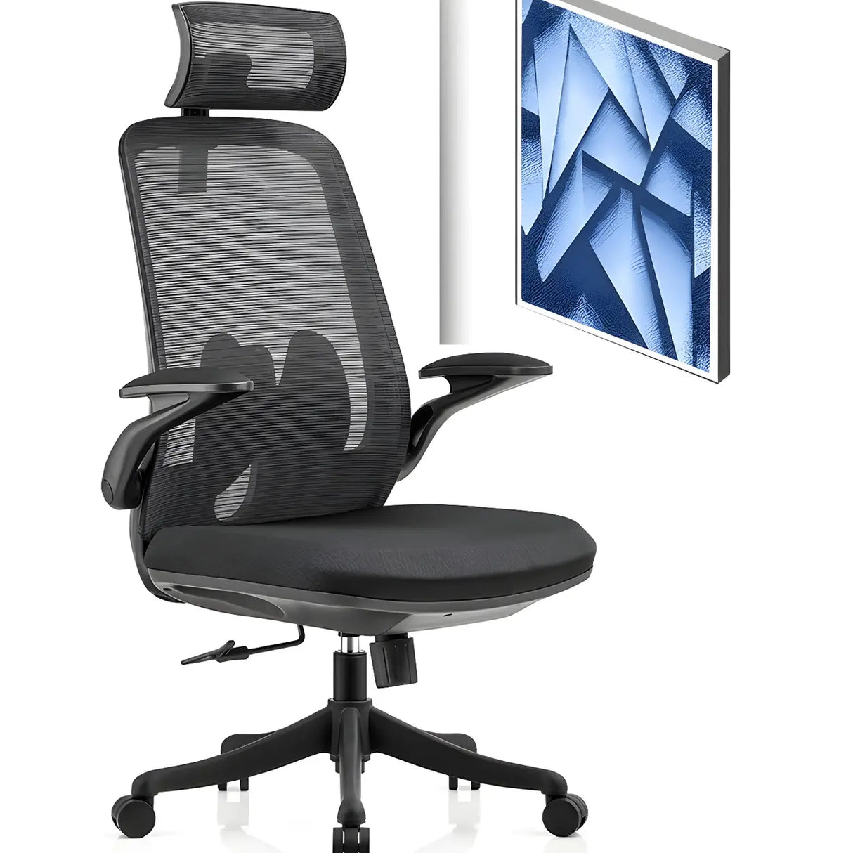 Black Adjustable Arms Ergonomic Mesh Office Chairs Image - 6