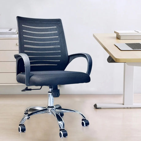 Black Adjustable Comfort Ergonomic Mesh Office Chair Image - 2