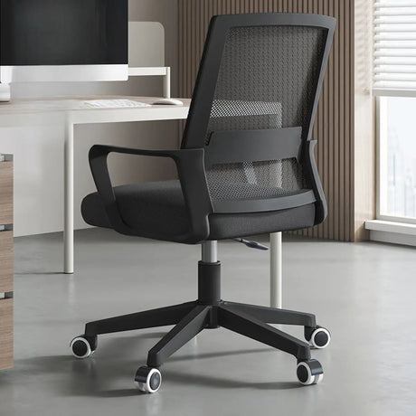 Black Adjustable Contemporary Mesh Back Office Chair Image - 1