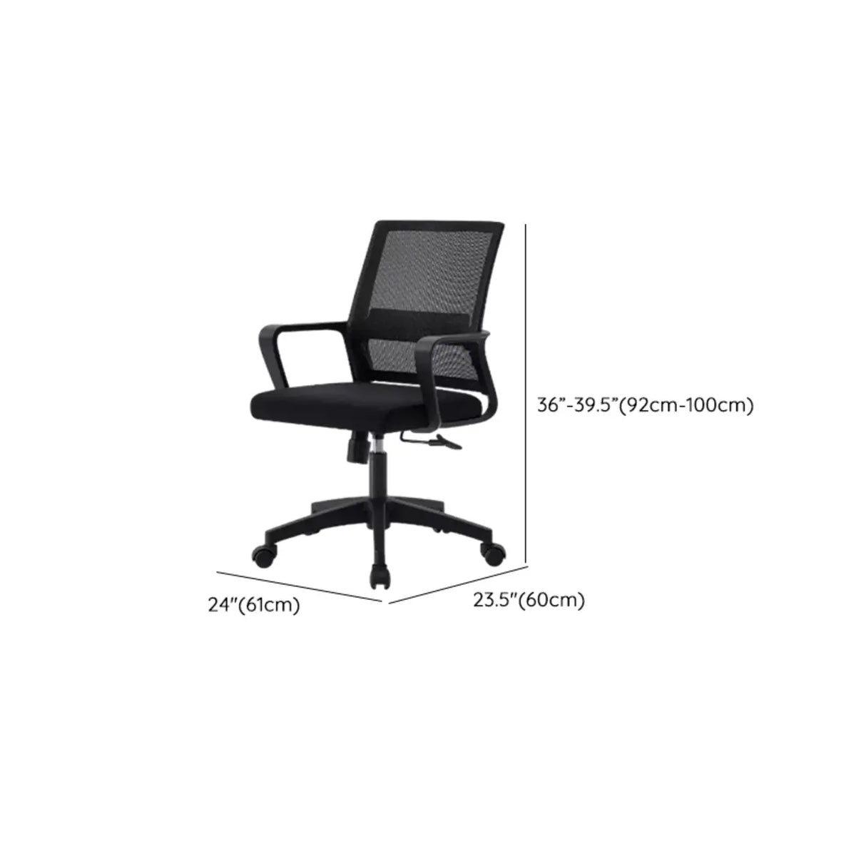 Black Adjustable Contemporary Mesh Back Office Chair Image - 10