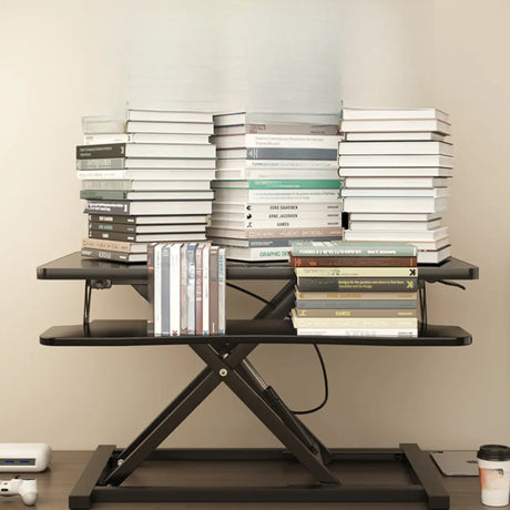 Black Adjustable Foldable Timber Computer Desk Image - 1
