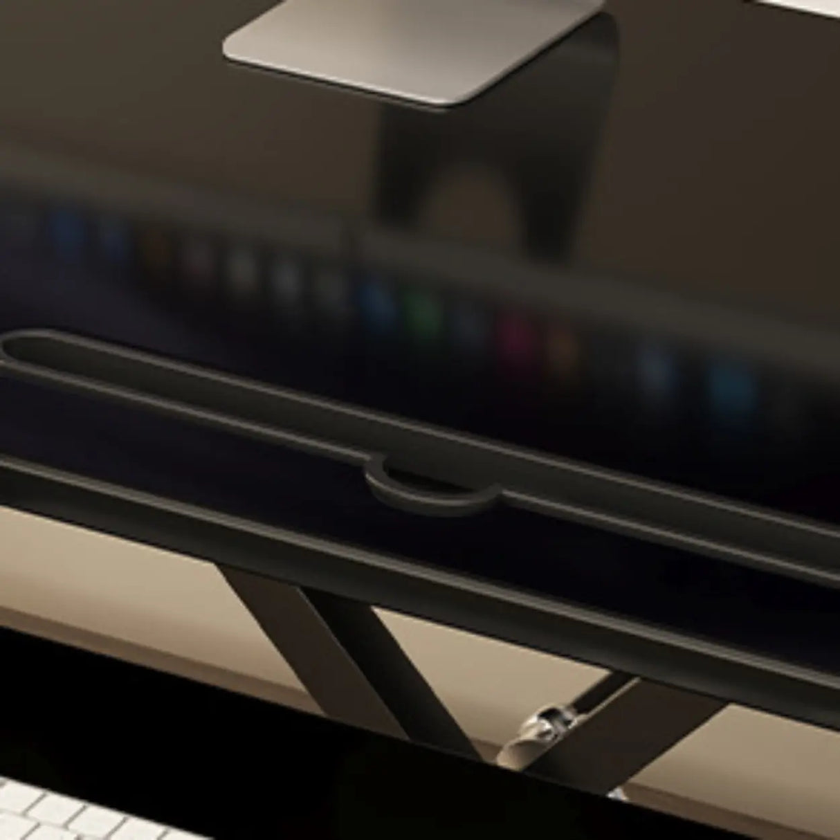 Black Adjustable Foldable Timber Computer Desk Image - 9