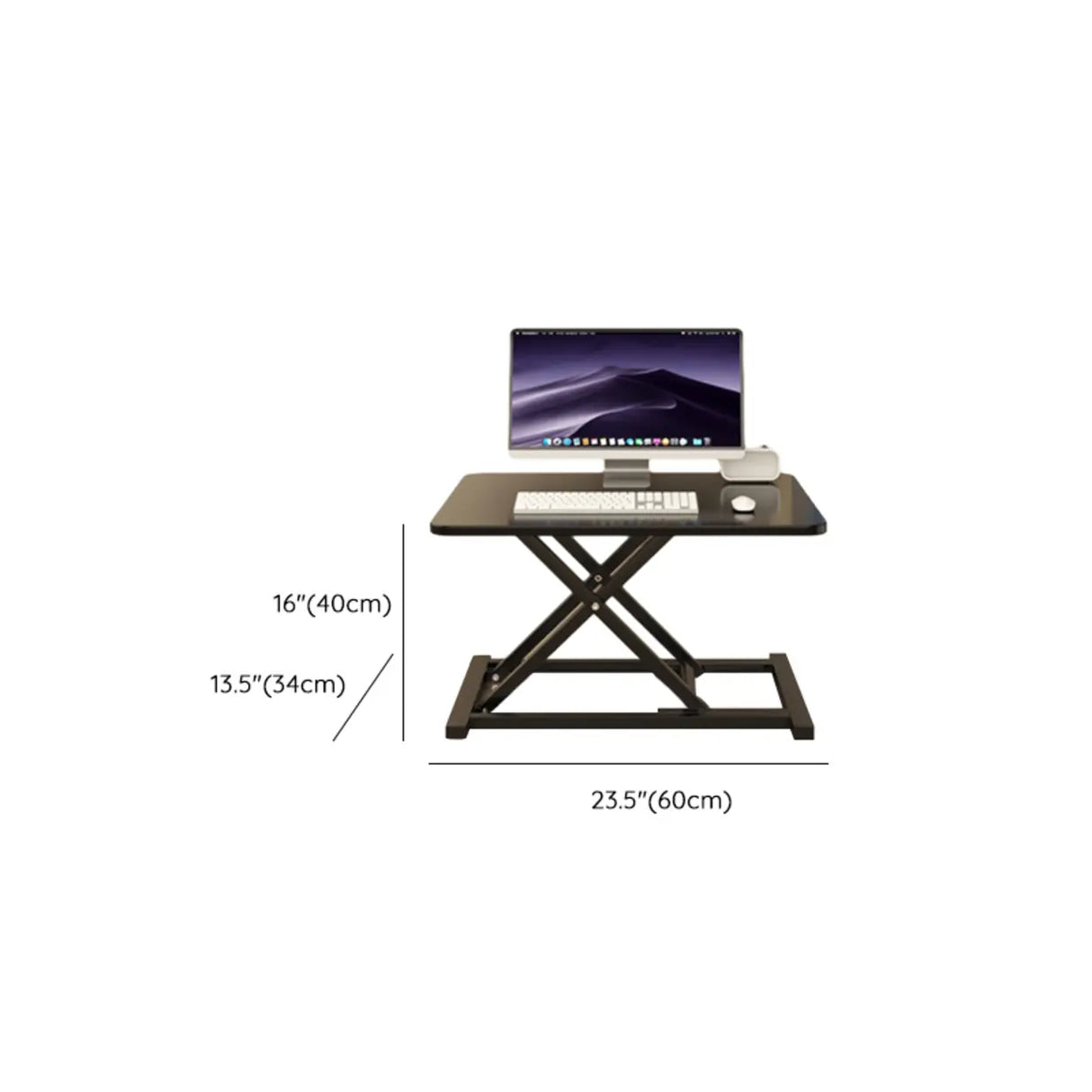 Black Adjustable Foldable Timber Computer Desk 