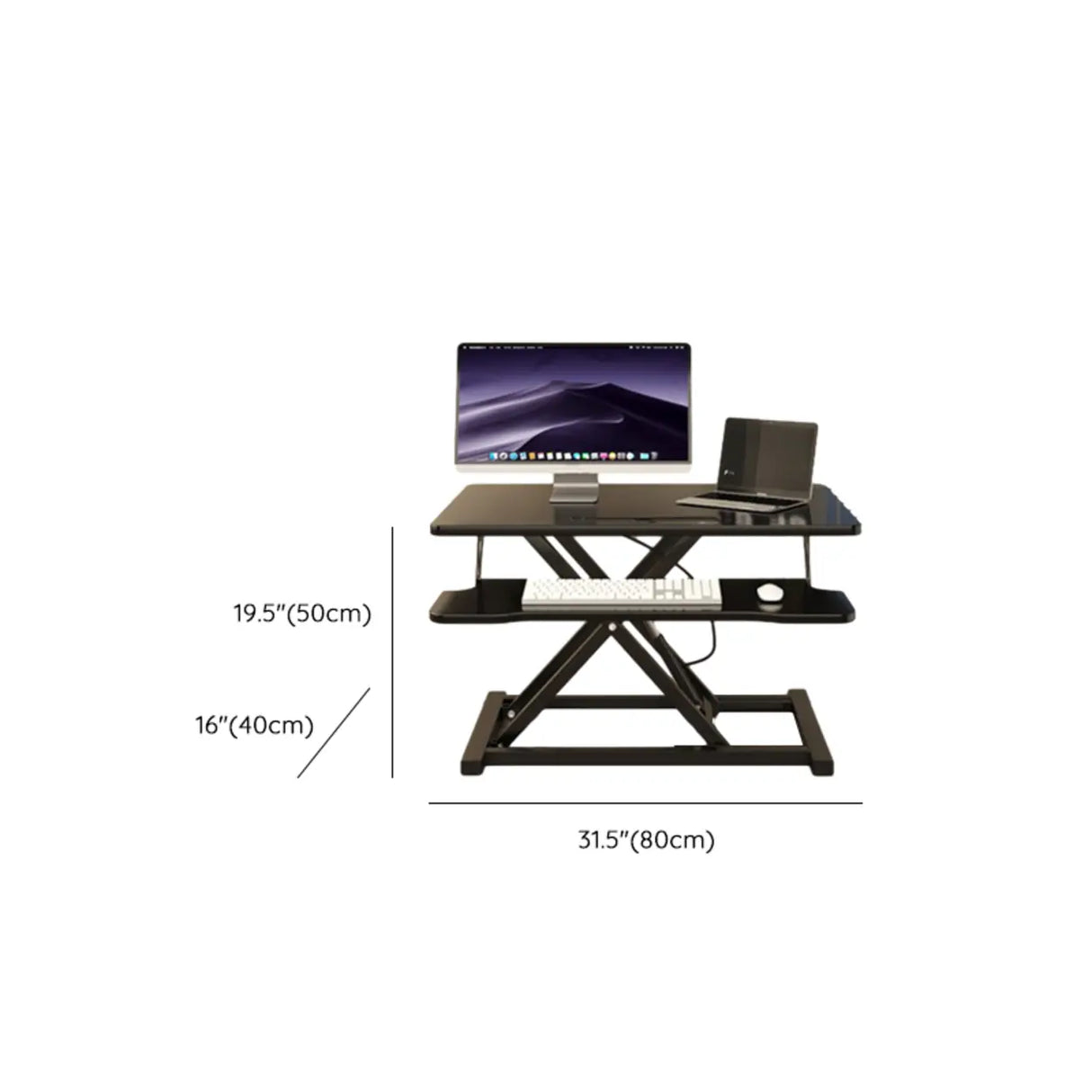 Black Adjustable Foldable Timber Computer Desk Image - 12