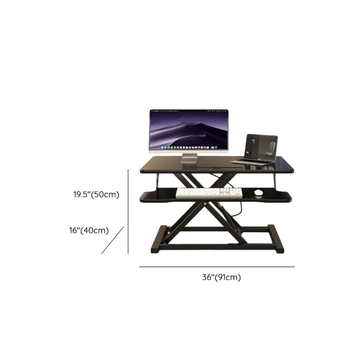 Black Adjustable Foldable Timber Computer Desk Image - 13